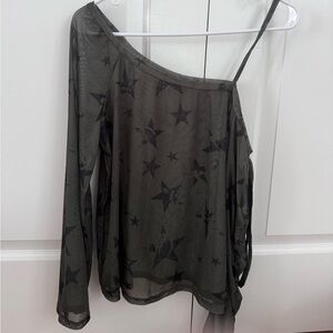 Sheer Star Print Women's Top